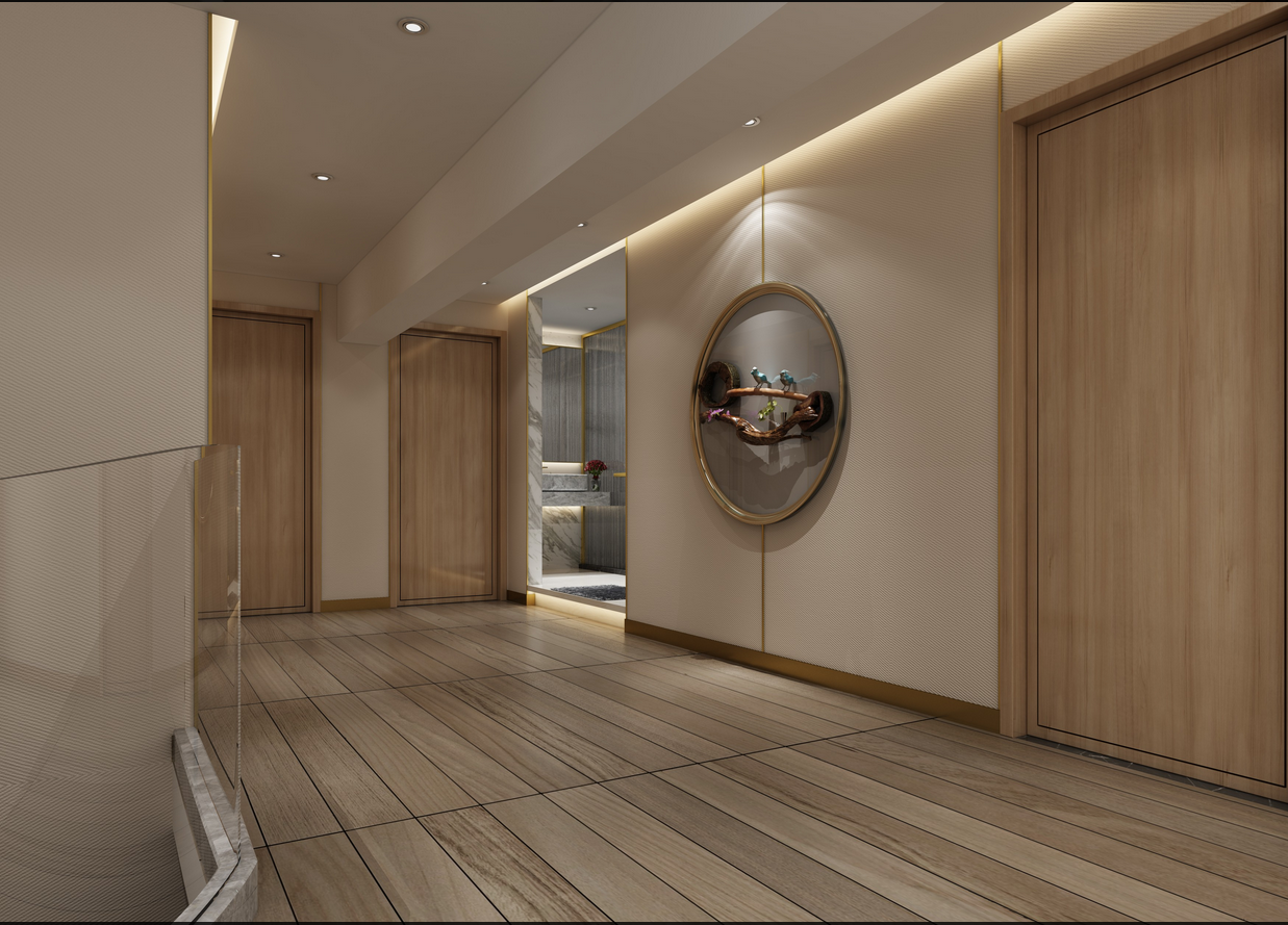 美國開心點(diǎn)餐廳：木紋不銹鋼天花裝飾